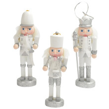 HOMEMAXS Silver Nutcracker Christmas Pendant Set 3 pcs
