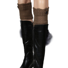 Leg Warmers for Women Women Winter Crochet Knit Acrylic Fibers Leg Warmers Boot Cuffs Short Leg Warmers Gifts Khaki