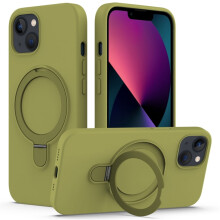 iPhone 13 magnetische vloeibare siliconen hoes Willow Green