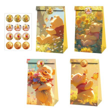 Sacchetti per caramelle a tema Winnie the Pooh in carta kraft, 12 pezzi