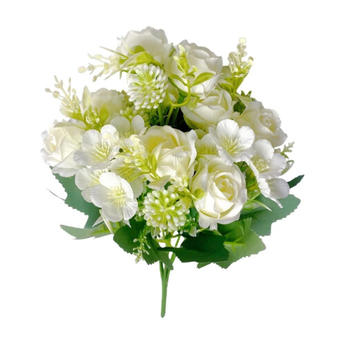 Artificial Austin Roses Bouquet 7 pcs Silk Peonies