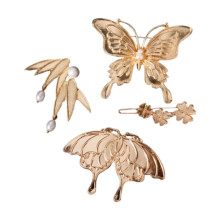 4 Pieces Brooch Base with Pin Back Brooch Setting Brooch Bezel Tray for Ceremony