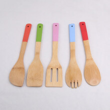 5Pcs Bamboo Utensils Set for Cooking Kitchen Tool Multi Color 11 8 x 2 4 x 0 4In