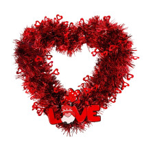Valentine Wreath Glitter Red Heart Garland 1PC