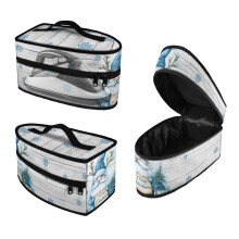 Santa Claus Snowflake Pattern Steam Irons Storage Bag Compatible with Most Iron Garment Steamer Box Travel Steamer Holder Easy to Clean, Bag Only