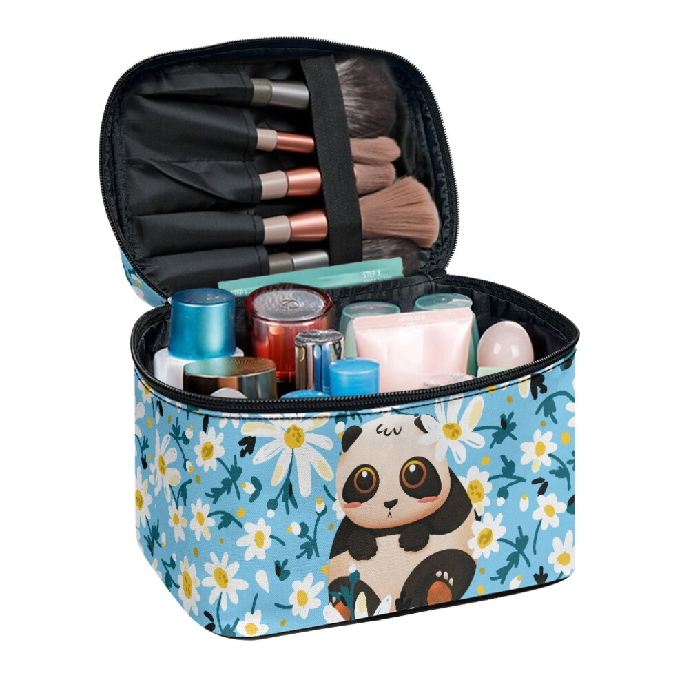 Panda Daisy Large Cosmetic Bag Durable with Large Capacity Polyester Travel Portable Gift