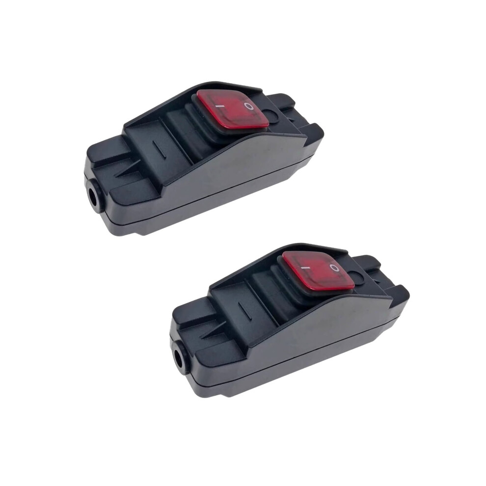 2Pcs Heavy Duty Cord Button Switches Waterproof Inline Cord Switches On/Off With Indicators Light Easy To Install 9377112580531