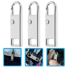 Luggage Zipper Puller Silver Zinc Alloy 6pcs