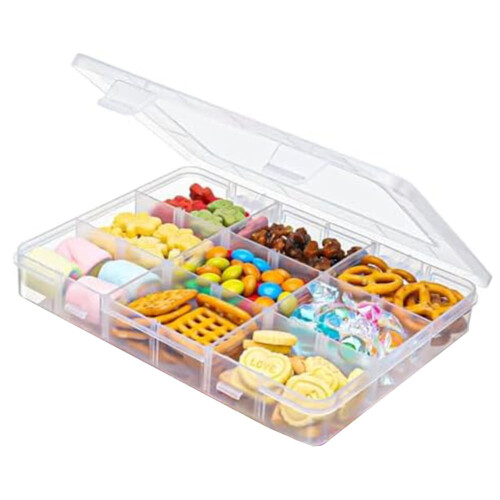 3 PCS Snack Boxes for Kids,Snack Box with 18 Removable Grids Compartments.