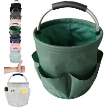 17L Foldable Cleaning Caddy with Handle & 6 Pockets, 4.5 Gal Organizer for Tools/Towels – Compatible with Home/Outdoor/Bathroom Use