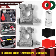 Top Post Battery Terminal Connector Positive Negative Brush Kit Car Auto Trunk RV Marine Boat