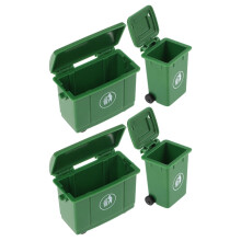FRCOLOR 4 Pcs Mini Recycling Bin Waste Management Garbage Truck Toy Child Green