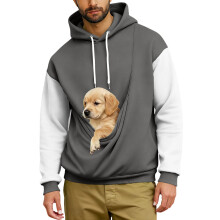 Sweat à capuche unisexe color block gris foncé XXL