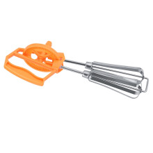 , Stainless Steel Easy High Efficiency Hand Crank Manual Hand Mixer For Cooking White,Orange