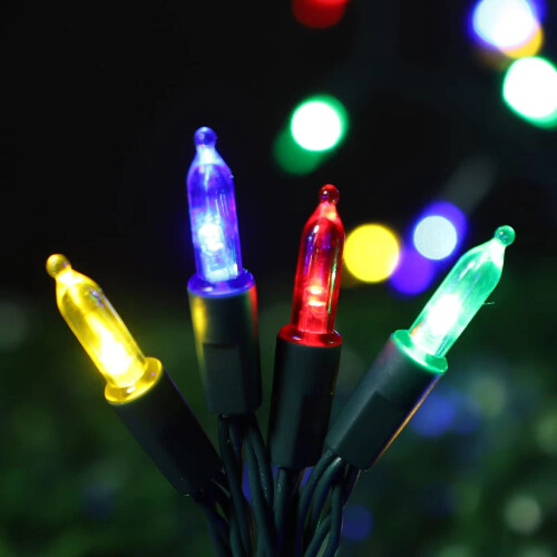 Συσκευασία 2 πολύχρωμων μίνι φωτιστικών LED 18ft50, 8 λειτουργιών, αδιάβροχα - συμβατά 2