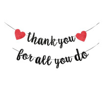 Banner negro brillante con el mensaje "Gracias por todo lo que haces" (1 unidad)