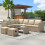 Khaki Garden Corner Sofa Set with Table & 2 Stools 1