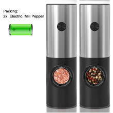 Electric Pepper and Salt Grinder with LED Light and