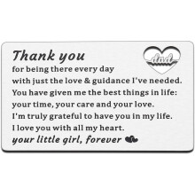 Dad Gifts from Daughter: Christmas, Birthday, Father's Day, Valentine's – Wallet Card Insert, Stocking Stuffer, "Daddy I Love You" –