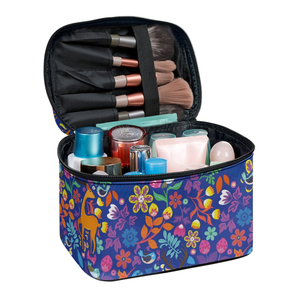 Cosmetic Bag Floral Jungle Design 8.86 x 6.5 x 5.9 Inches