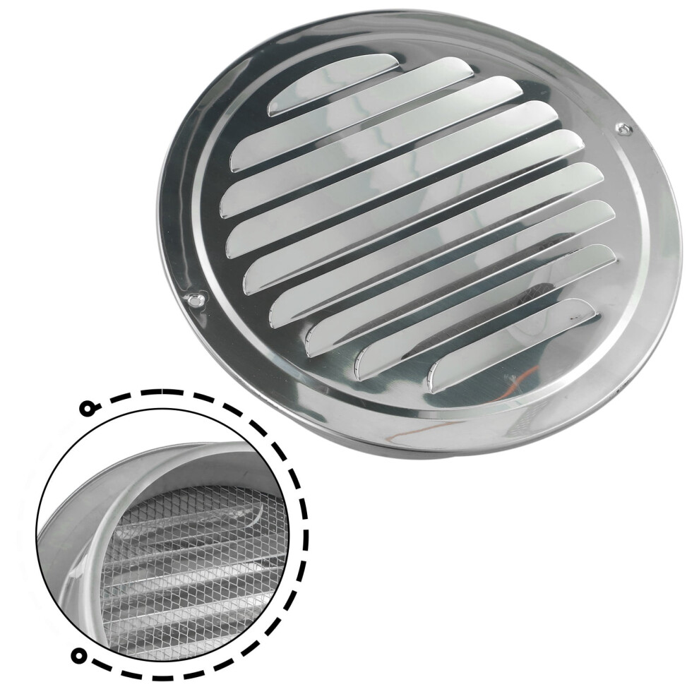 180Mm Round Stainless-Steel Vent Grille Exterior Wall Duct Ventilation Tools Exhaust Grille Cover Cooling Heating Vents-Cap 9422877493708