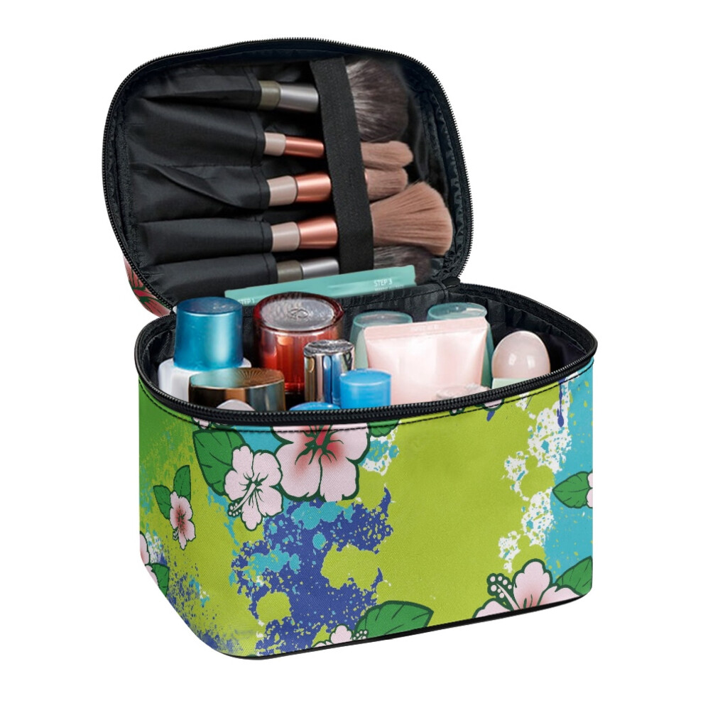 Splatter and Flowers Make up Cosmetic Bags Space-Efficient Portable Travel Makeup Bag for Men and Women Home Travel Office