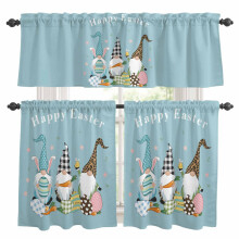 Easter Kitchen Curtains Set Gnome Eggs Carrot Pink Floral