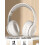 Foldable Bluetooth Over-Ear Headphones in White, Wired Music Earphone with Volume Control 2