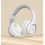 Foldable Bluetooth Over-Ear Headphones in White, Wired Music Earphone with Volume Control 5