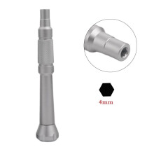 1pc Magnetic Screwdriver Handle Precision Screw Driver Holder Handle For 4mm Hex Bits Aluminum Alloy Phone Repair Hand Tools, silver