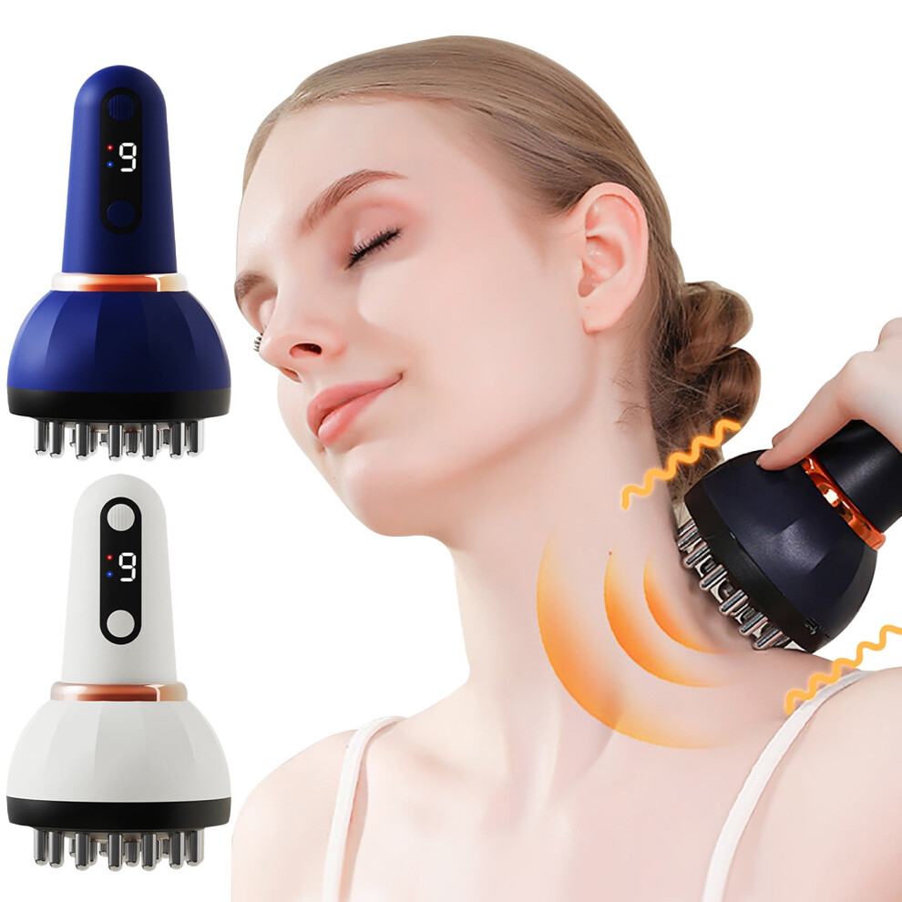 Soothing Pulse Massager Brush for Belly, Neck, Legs, Hip, Arms â Heated, Vibration, Pain Relief, White â Compatible with US outlets