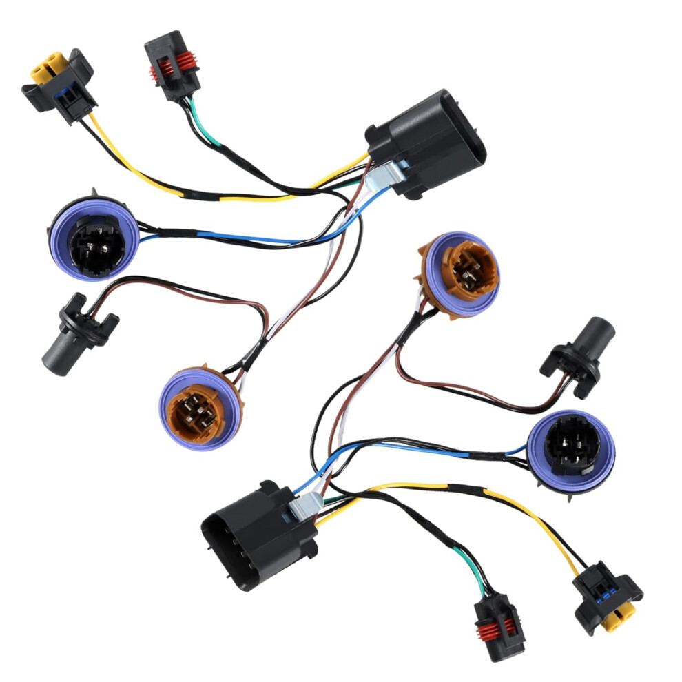 Headlight Headlamp Socket Wiring Harness Compatible With Chevy Tahoe Suburban Avalanche 2007-2014 Replace#: 15950809 15782377 -2Pcs 9422877489619