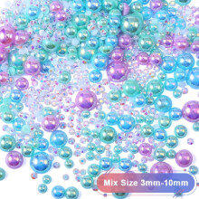 30g Mixed Flatback Rhinestones, Half Pearls & Shiny Round Gems for DIY Crafts, Tumblers, Shoes, Clothing, Jewelry & Wedding/Party Decor, Light Blue C