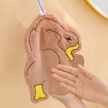 Goose & Duck Hand Towel Coral Fleece 9.06x6.69 in Brown