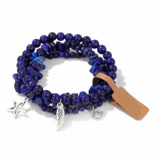 3x Fashionable Star And Moon Pendant Bracelets Set Beaded Wrist Band For Ladies Sturdy Crystal Alloy Wrist Chain