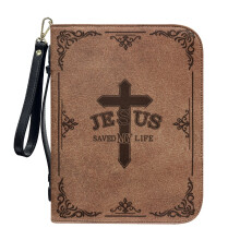 Tropical Floral PU Leather Bible Cover for Women & Men, XL, Compatible with Standard Bibles, Detachable Wristlet Strap