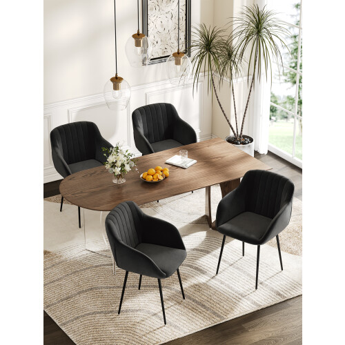 (Black, Set of 4) GOEURVANT Dining Chairs