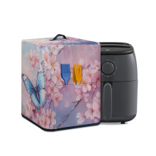 Butterfly Peach Blossom Air Fryer Cover (5–6 Qt), Compatible with Most Models, Portable & Easy to Clean