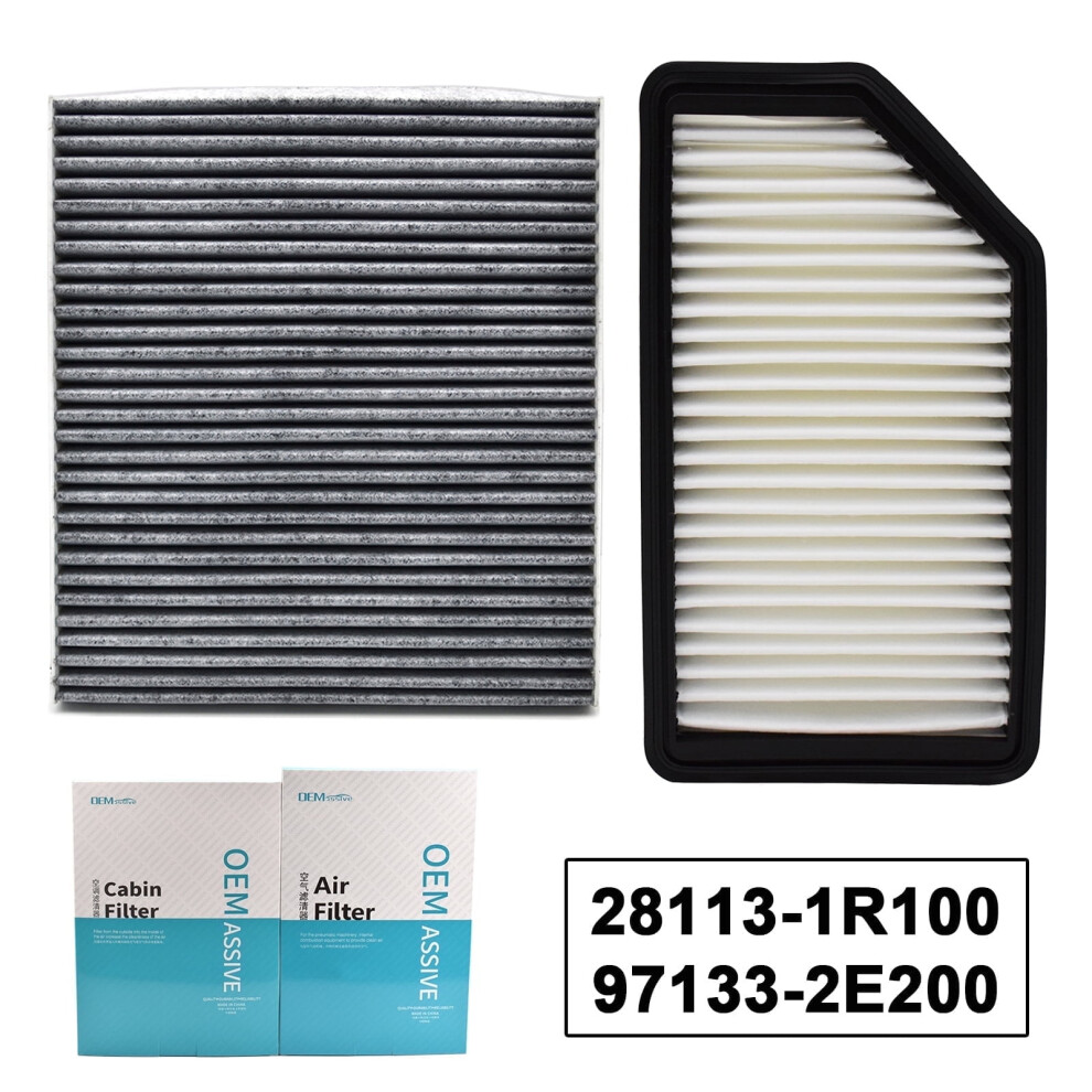 Engine Cabin Air Filter Combo Set For Hyundai Accent Veloster Kia Rio 2012-2017 9399596211879