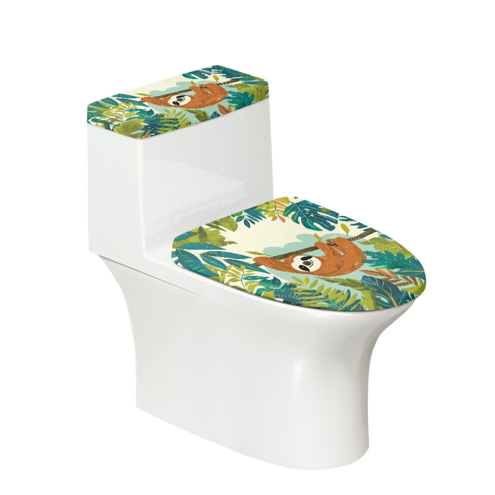 Sloth Toilet Lid Cover Set Elastic Edge 17X21 Inches 974856147250