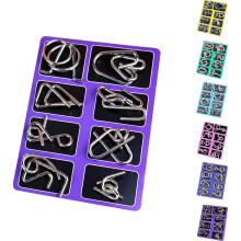 8Pcs Metal Montessori Wire Puzzles, 3D Brain Teasers for Adults – Compatible with Physics & Mind Games