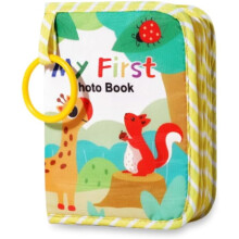 My First Baby Photo Book with Safe Mirror, Soft Fabric Memory Album, Baby Photo Albums, Holds 17 4x6 Pictures for Kids Newborn Toddlers