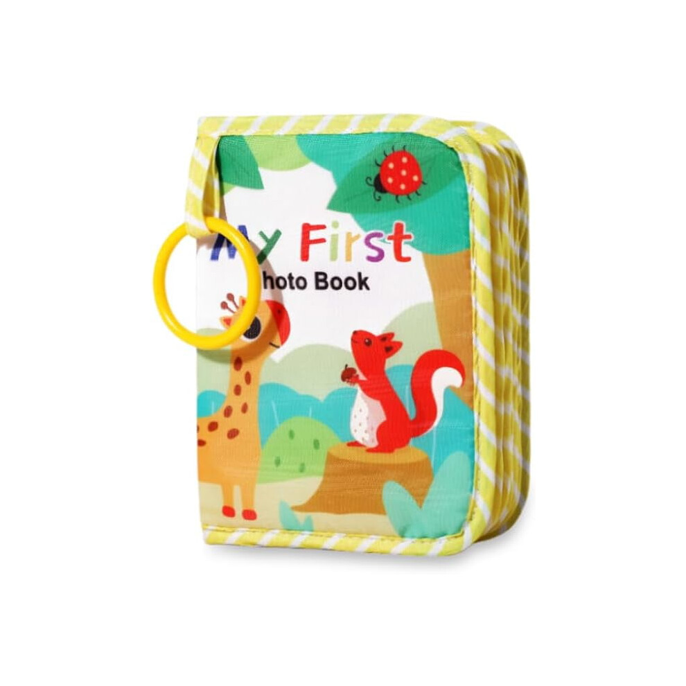 My First Baby Photo Book with Safe Mirror, Soft Fabric Memory Album, Baby Photo Albums, Holds 17 4x6 Pictures for Kids Newborn Toddlers