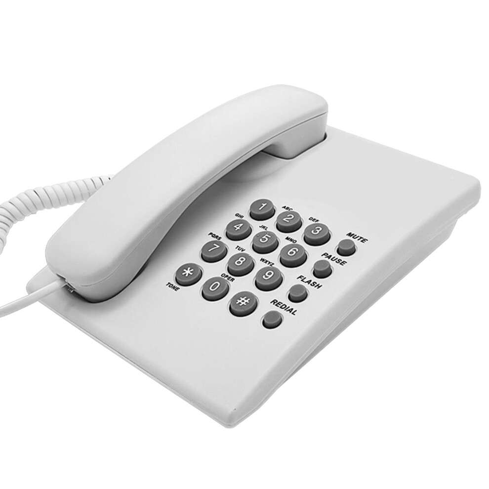 Feamos Corded Telephone Basic Landline Phone For Seniors Analog Home Phone With Hold Redial Corded Small Desk Wall Telephone 9085618451148