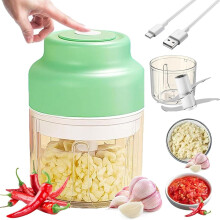 Electric Garlic Chopper Stainless Steel 4 or 6 Blades 8.5 oz
