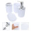 1 Set White Plastic Bathroom Accessories Set Square Shape for Home Use Adults Practical Design 1
