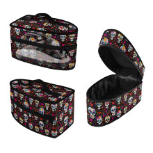 Colorful Floral Skull Design Portable Iron Storage Bag Lightweight Steamer Organizer, Bag Only