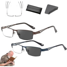 Lunettes de lecture photochromiques multifocales ultra-légères, lunettes de sport multifocales à changement de couleur anti-lumière bleue pour la
