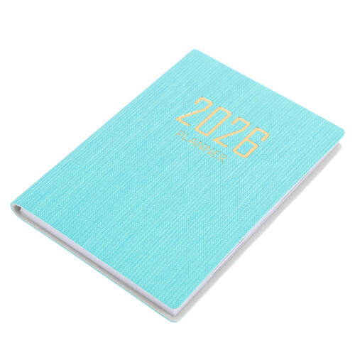 3Stk Student Planer Sky-Blue PU Leder Kompakter Monatskalender 2