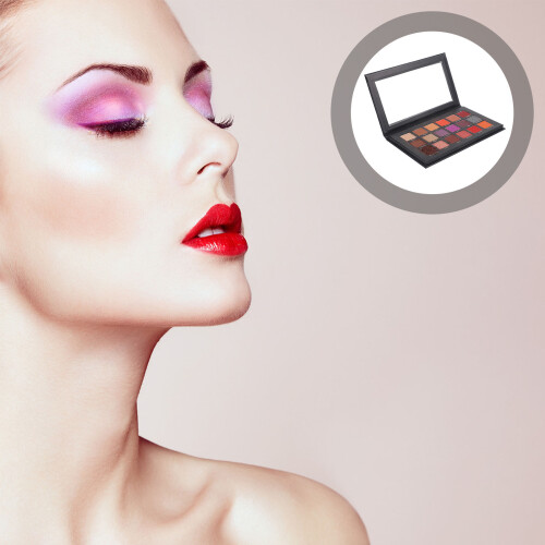 2Stk Schatten Pudern Palette 18 Farben Schwarz 2